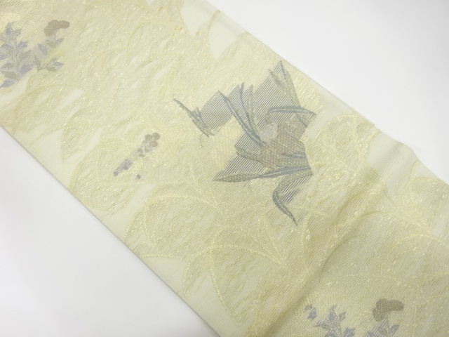 アンティーク　絽紗花模様織出し袋帯（材料）